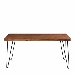 Esszimmertisch aus Sheesham Massivholz Metall Schwarz günstig online kaufen