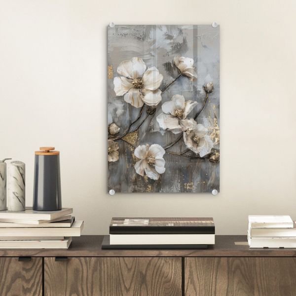 MuchoWow Acrylglasbild Blumen - Weiß - günstig online kaufen