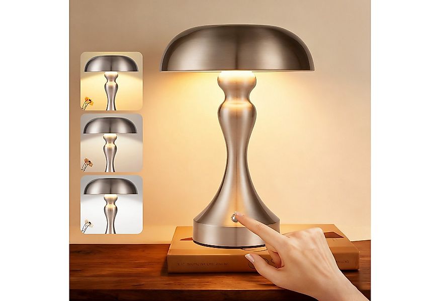 Nettlife LED Nachttischlampe Touch Dimmbar Kabellos Akku Tischleuchte Vinta günstig online kaufen