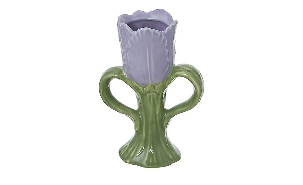 HOME STORY Vase Blüte   ¦ lila/violett ¦ Porzellan ¦ Maße (cm): B: 6,4 H: 1 günstig online kaufen