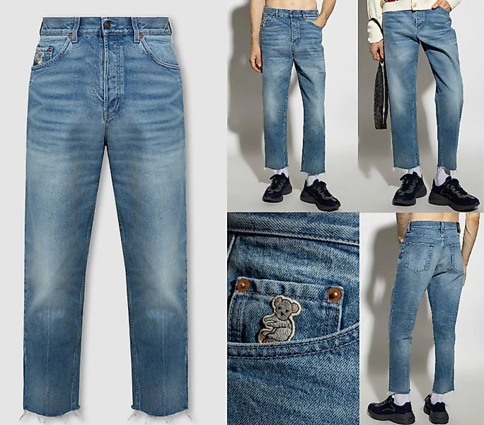GUCCI Tapered-fit-Jeans GUCCI JEANS LOGO Koala Patch Pants Trouser Retro Ho günstig online kaufen