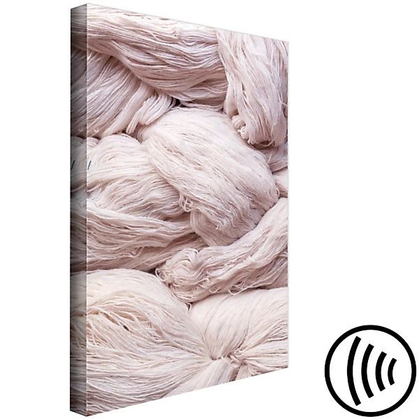 Leinwandbild Hell-rosa Wolle - abstrakte Fotografie mit Textilien XXL günstig online kaufen