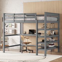 REDOM Kinderbett Multifunktionales Hochbett mit Schreibtisch günstig online kaufen