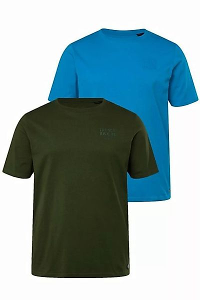 JP1880 T-Shirt JP1880 T-Shirts im 2er-Pack Halbarm Brust-Print günstig online kaufen