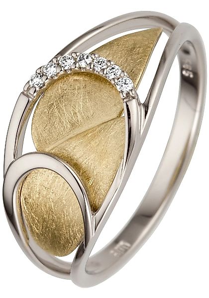 JOBO Fingerring, 585 Gold bicolor mit 7 Diamanten günstig online kaufen