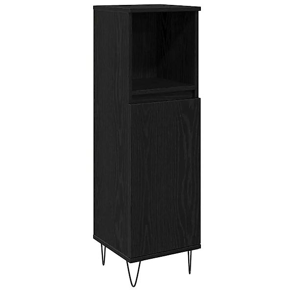 vidaXL Badezimmerschrank mit Tür Schwarz Eichen-Optik 30 x 30 x 100 cm 8628 günstig online kaufen