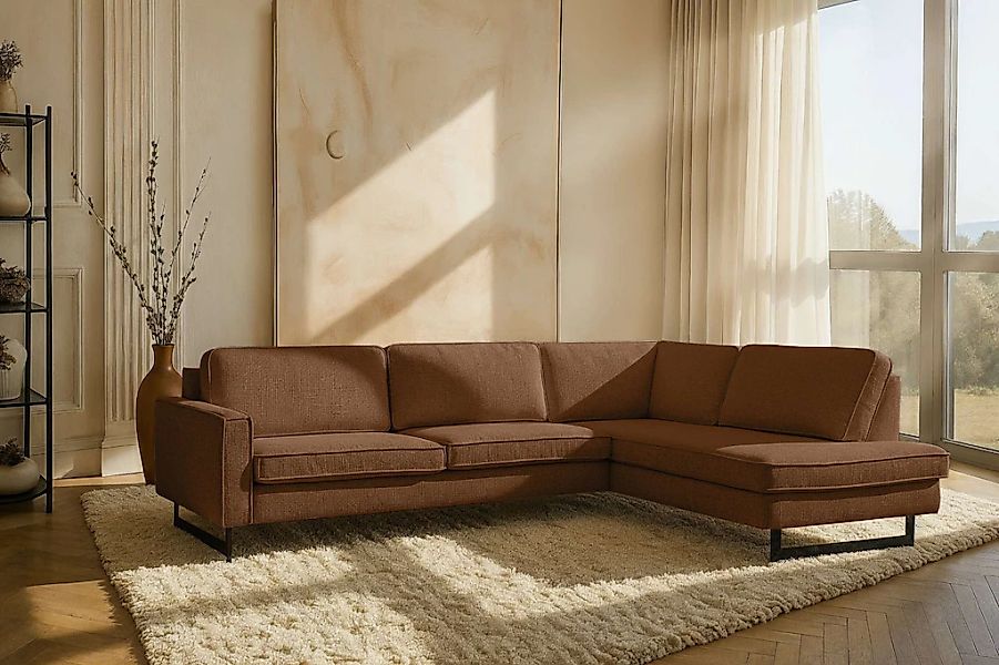 Home affaire Ecksofa "Pinto, 290 cm, Cord, Chenille, Lederoptik, Ottomane l günstig online kaufen
