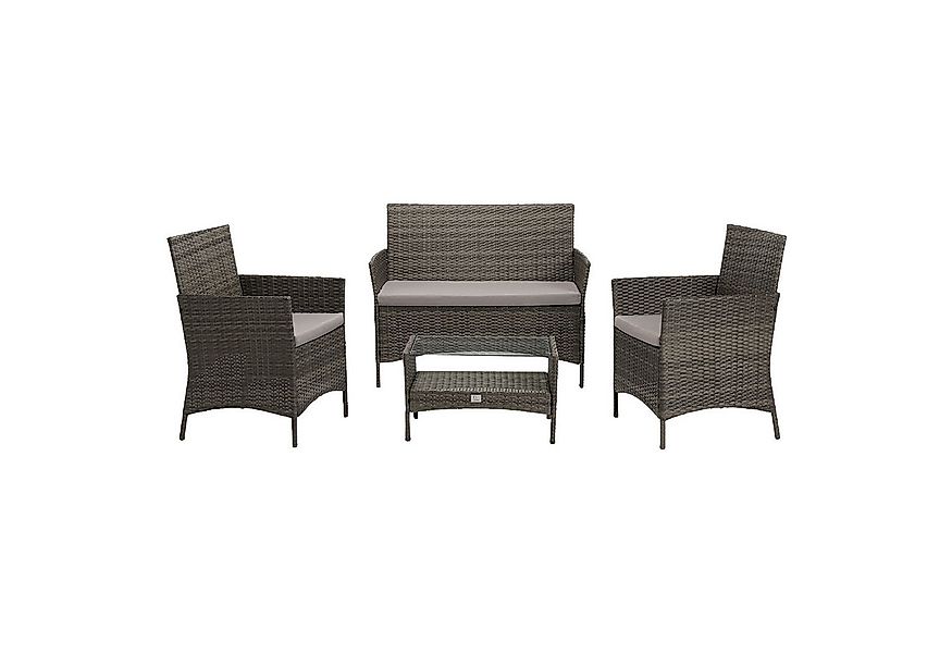 SVITA Sitzgruppe BROOKLYN, (Set, 4-tlg., Gartenlounge), 2 Sessel, mit Tisch günstig online kaufen