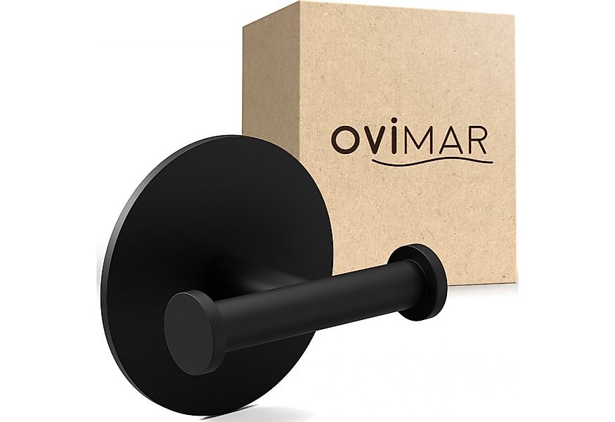 ovimar Handtuchhaken Vigra, (1-St), aus Edelstahl in Schwarz zur Zum Kleben günstig online kaufen