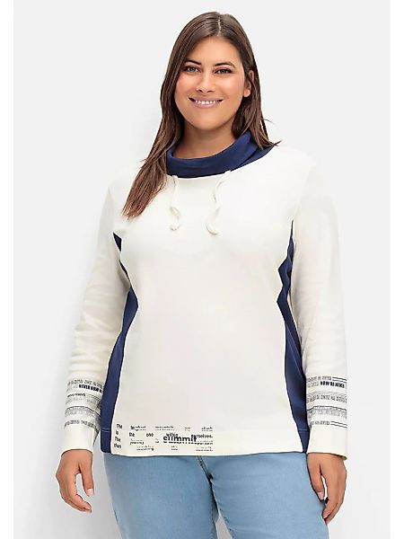 Sheego Sweatshirt "Große Größen", mit weitem Rollkragen und Kontrastdetails günstig online kaufen