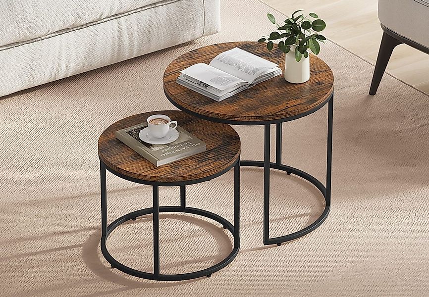 Home Collective Couchtisch 2er Set Beistelltisch Loft Design 2in1 Verschach günstig online kaufen