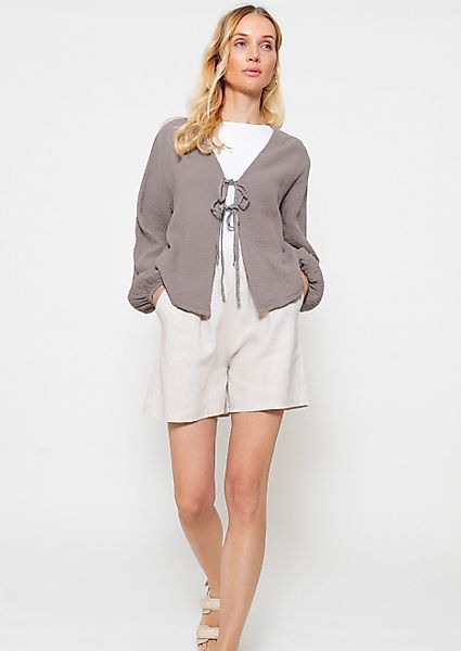 SASSYCLASSY Blusenjacke Oversized Musselin Blusenjacke mit günstig online kaufen