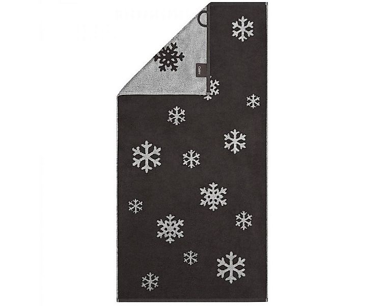Cawö Badetücher Duschtuch Winter Edition Schneekristalle Basalt Platin (70x günstig online kaufen
