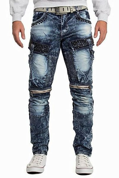 Cipo & Baxx Regular-fit-Jeans Cargo Hose BA-CD494 W33/L32 (1-tlg) mit Stras günstig online kaufen