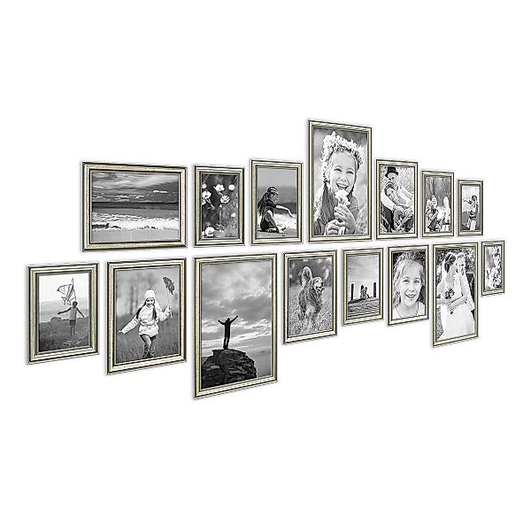 PHOTOLINI Bilderrahmen 15er Set Kunststoff-Rahmen eleganter günstig online kaufen