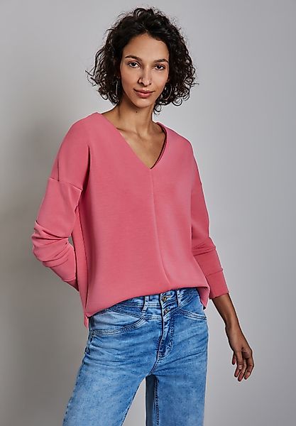 STREET ONE Langarmshirt mit V-Ausschnitt günstig online kaufen