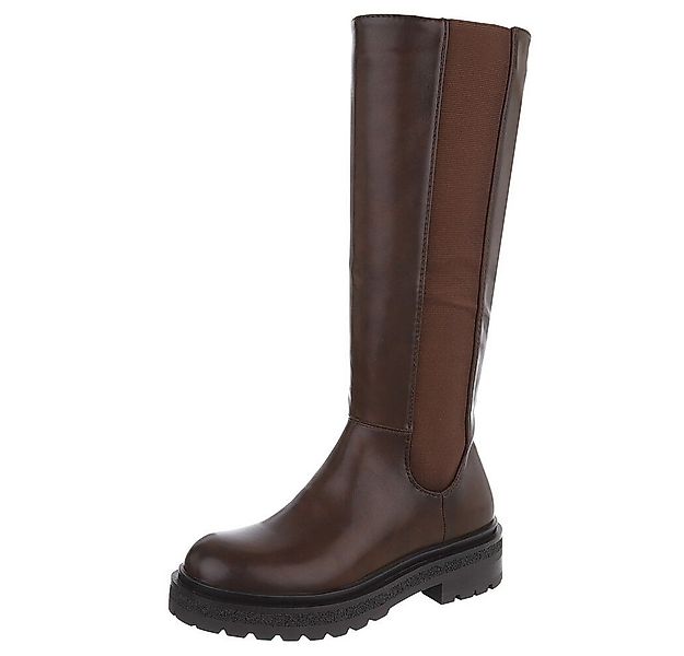Ital-Design Modische Stiefel für Damen mit geradem Schaft und Komfort Plate günstig online kaufen