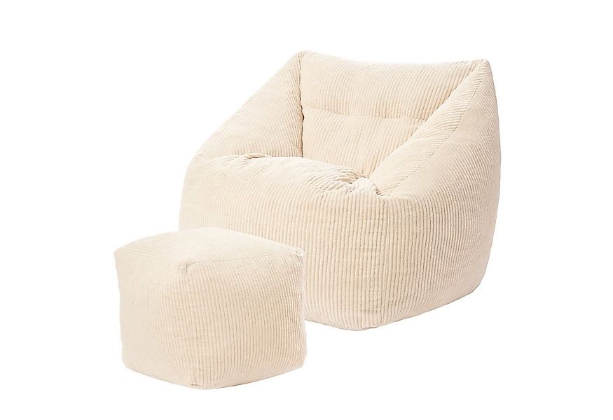 Youyijia Sitzsack Cord-Sitzsack mit Fußstütze – Liegesofa für Wohnzimmer un günstig online kaufen