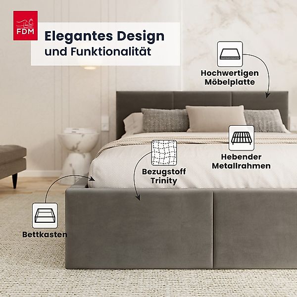 FDM Polsterbett modern mit Bettkasten MADE günstig online kaufen