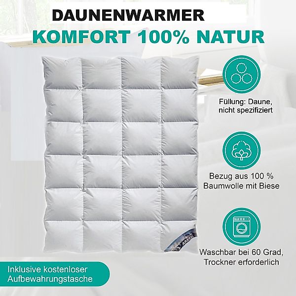 Arktic Daunenbettdecke Arktic Kassetten Daunendecke Ganzjahresdecke, günstig online kaufen