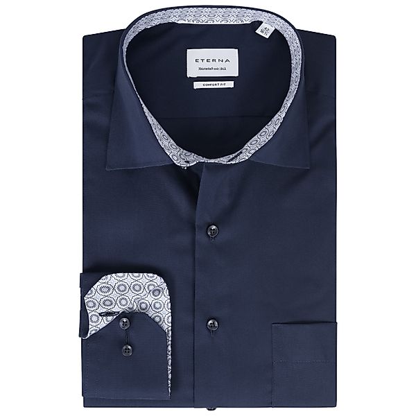 Eterna Langarmhemd Comfort Fit I Marine günstig online kaufen