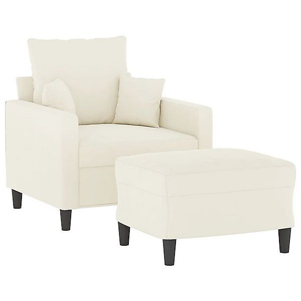 vidaXL Sofa Sessel mit Hocker Creme günstig online kaufen