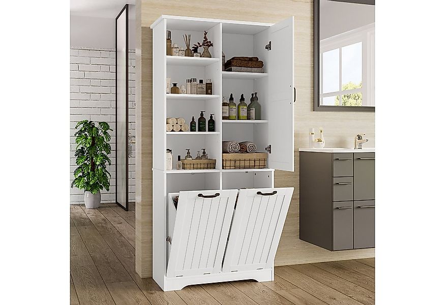Merax Hochschrank Badkommode Badschrank mit verstellbaren Regalen (1-St) Ba günstig online kaufen