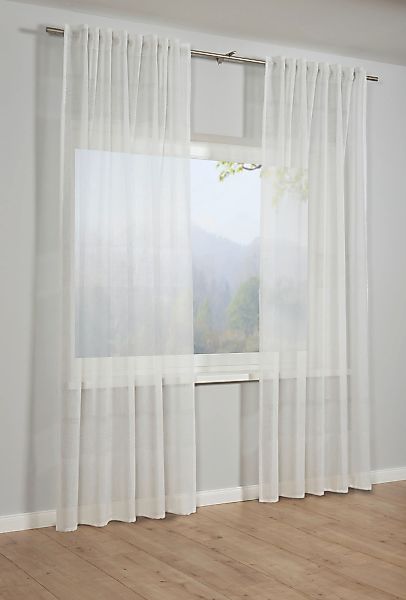 Sehlbach Gardine "Schal Etamine Querstreifen" Schlaufen 1 Stk. tlg. mit Gar günstig online kaufen