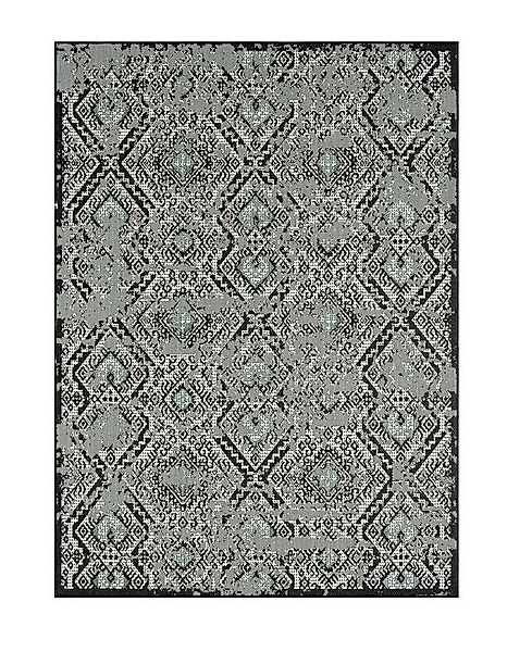 Vimoda Outdoorteppich Teppich In- und Outdoor Rauten Design in Schwarz, Rec günstig online kaufen
