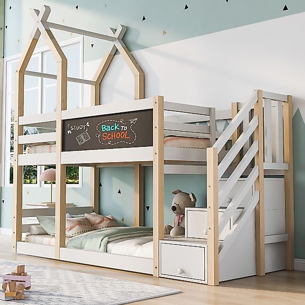 Flieks Etagenbett, Hochbett Hausbett Treppe mit günstig online kaufen