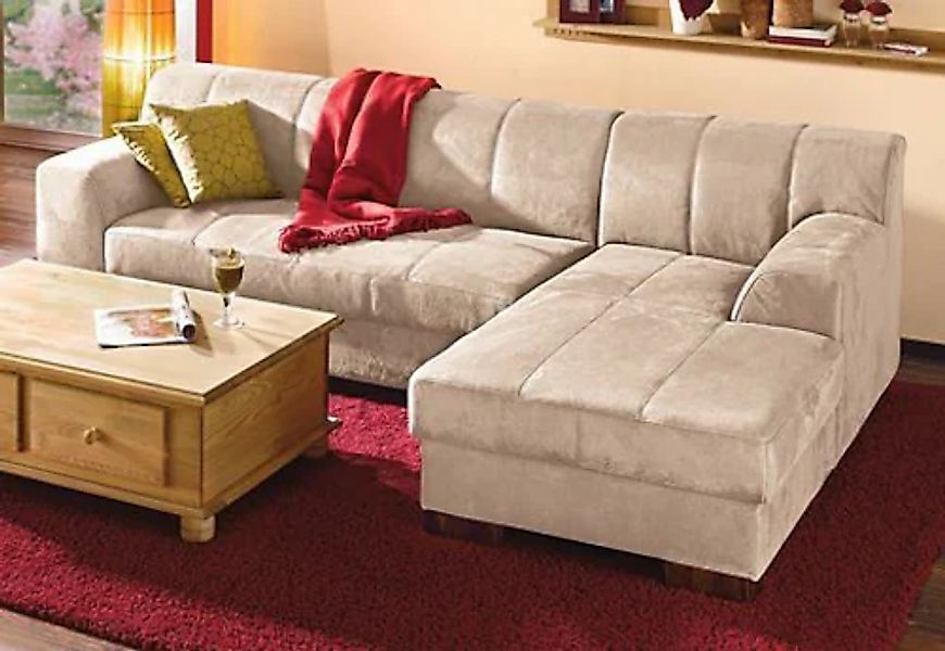 Home affaire Ecksofa »Falk L-Form«, mit Federkern und wahlweise mit Bettfun günstig online kaufen