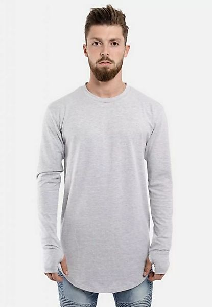 Blackskies T-Shirt Round Langarm Longshirt T-Shirt Aschgrau Medium günstig online kaufen