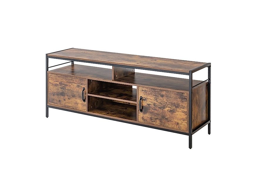 COSTWAY TV-Schrank mit 2 Türen & offenen Fächern, Metall, 147cm, 120kg günstig online kaufen