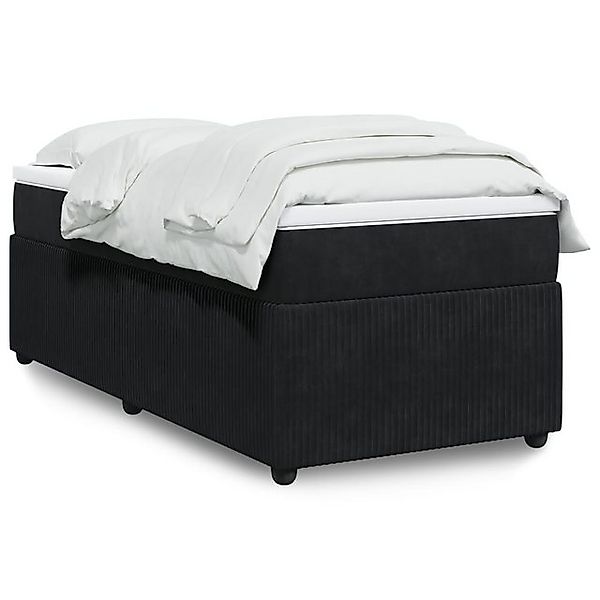 vidaXL Boxspringbett, Boxspringbett mit Matratze Schwarz 80x200 cm Samt günstig online kaufen