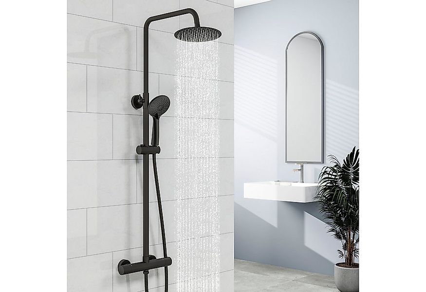 duschspa Duschsystem mit Thermostat (38°C), runder 20 cm Regendusche, 2 Str günstig online kaufen