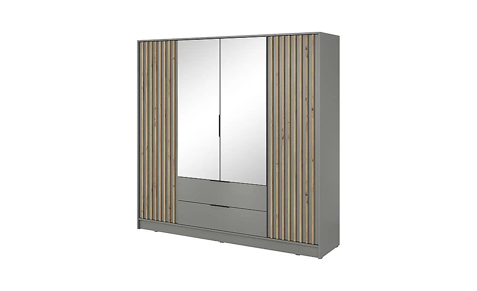 Drehtürenschrank  Nelly ¦ grau ¦ Maße (cm): B: 206 H: 200 Schränke > Kleide günstig online kaufen