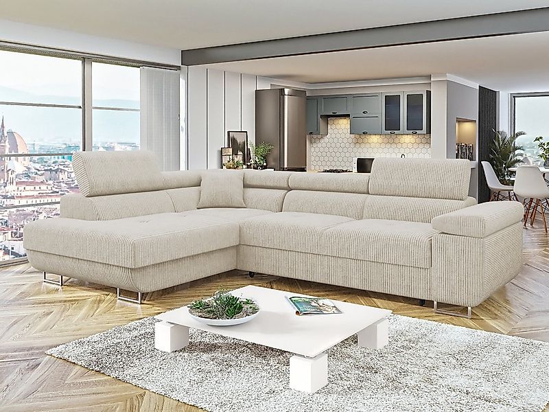 MIRJAN24 Ecksofa Torezio Cord, mit Bettkasten und Schlaffunktion, Einstellb günstig online kaufen