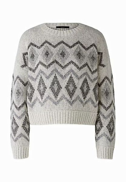 Oui Rundhalspullover Pullover Baumwollmischung mit Glanzgarn günstig online kaufen