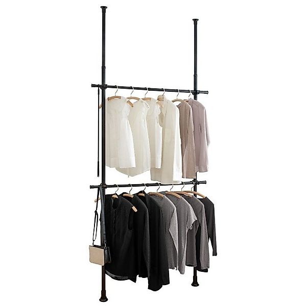WENKO Garderobenständer Teleskop-Garderobensystem HERKULES BASIC, schwarz, günstig online kaufen