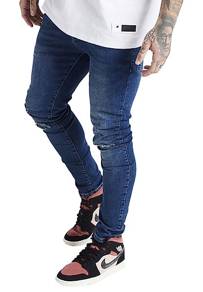 SikSilk Herren Jeans SLIM FIT DISTRESSED DENIMS SS-20868 Vintage Dark Blue günstig online kaufen