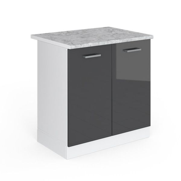 Vicco Spülenunterschrank R-Line, Anthrazit Hochglanz/Weiß, 80 günstig online kaufen
