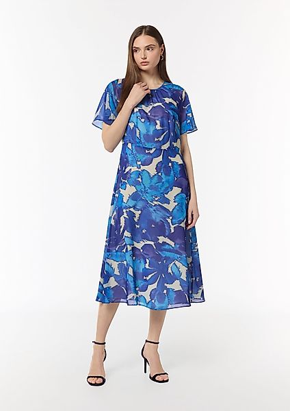 Comma Maxikleid Midi-Kleid aus Webware Raffung günstig online kaufen