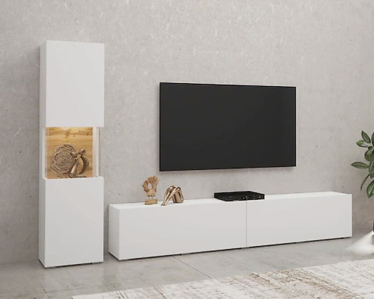 INOSIGN Wohnwand »Ava, Wohnzimmer-Set hängend/stehend montierbar, Vitrine, günstig online kaufen