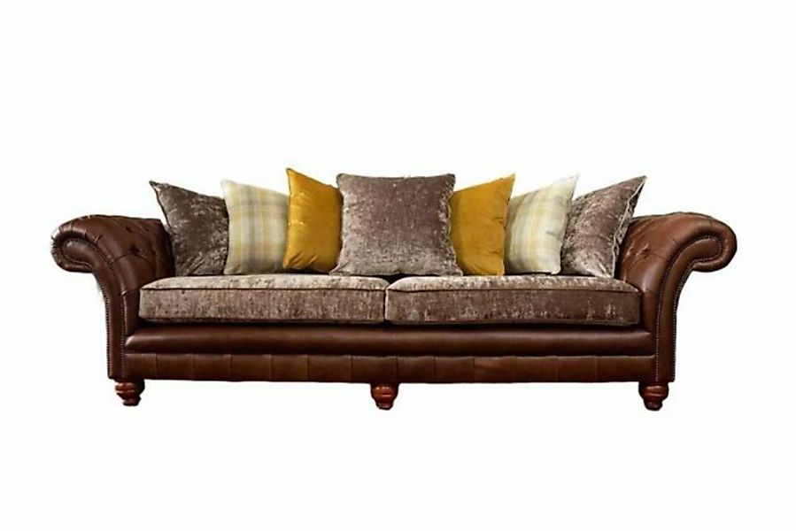 JVmoebel Sofa Braunes Sofa Couch 3 Sitzer Design Couch Polster Textil Klass günstig online kaufen