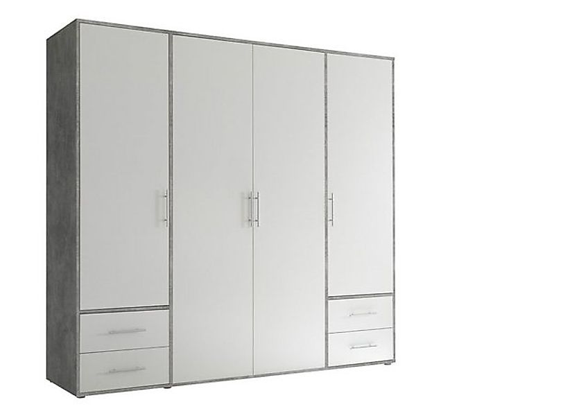 möbelando Kleiderschrank Valencia (BxHxT: 206x195x60 cm) in Beton Optik / W günstig online kaufen