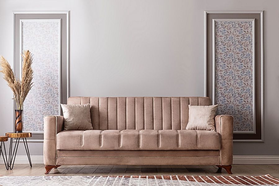 gowoll 3-Sitzer Sofa Breite 223 cm mit Schlaffunktion und Stauraum Gästebet günstig online kaufen