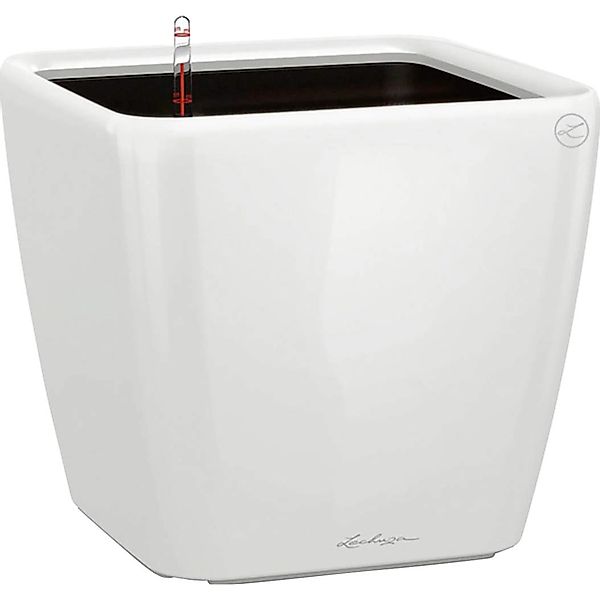 Lechuza® Blumentopf Quadro LS 21 - weiß hochglanz, AIO Komplettset günstig online kaufen