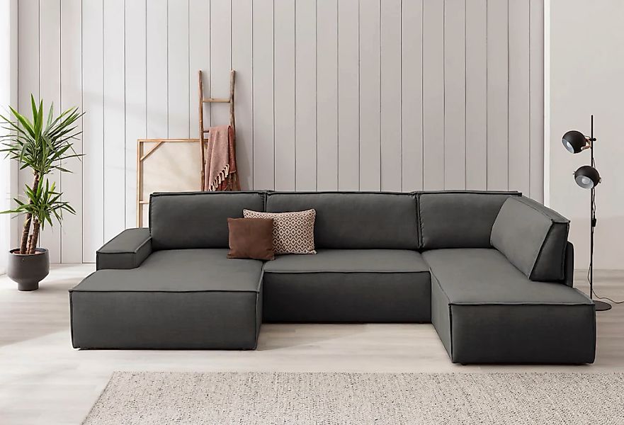 Home affaire Wohnlandschaft "SHERWOOD 329 cm, U-Form, Schlafsofa,", Schlaff günstig online kaufen