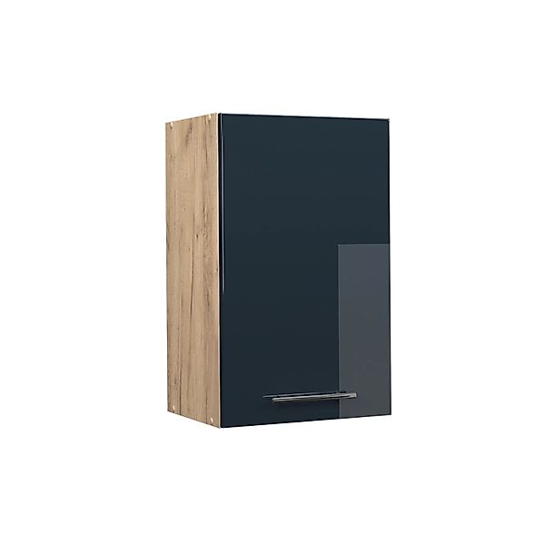 Vicco Hängeschrank Fame-Line Dunkelblau Hochglanz/Goldkraft Eiche 45 cm günstig online kaufen