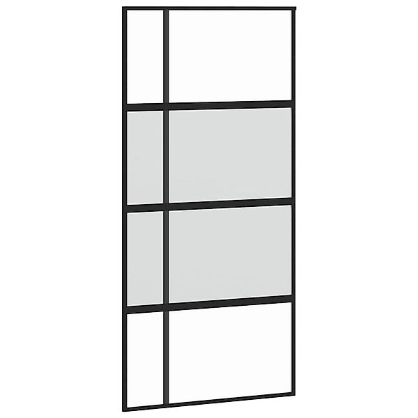 vidaXL Schiebetür Schwarz 102,5x205 cm Hartglas und Aluminium 155230 günstig online kaufen